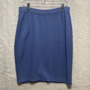 St John Collection Blue Santana Knit Pencil Skirt Women's Size 10 Business